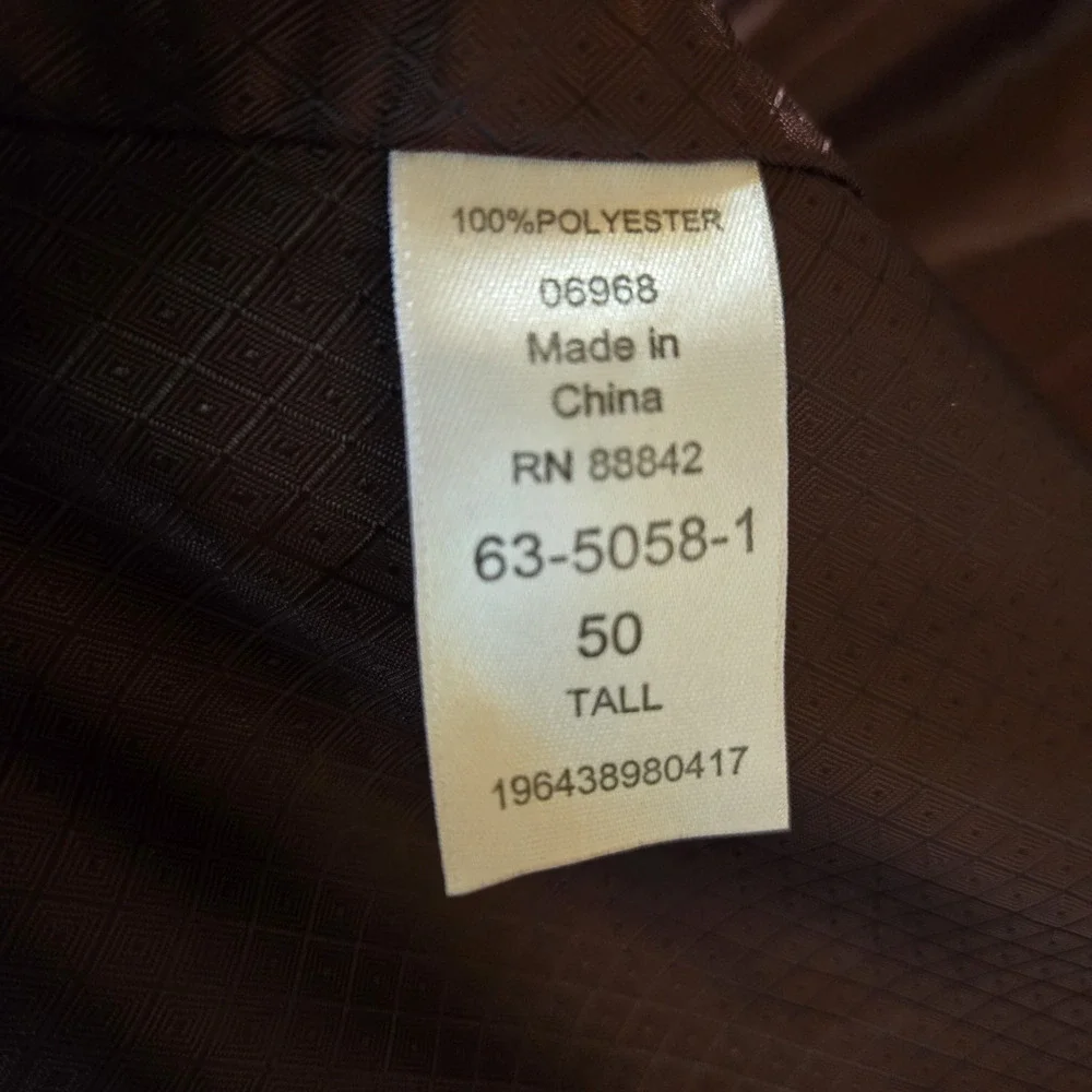 KS Signature Faux Microsuede Blazer Jacket Burgundy Sport Coat Size 50 Tall